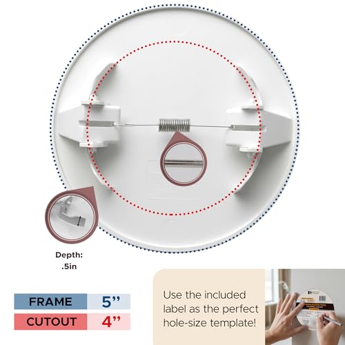 Morvat Round Spring Access Panel 5x5 Inch for Ceiling & Drywall, Heavy-Duty Durable ABS Plastic & Easy Install Access Box, Wall Hole Cover Plate for Plumbing & Electrical Cable & Wiring, White, 2 Pack - size: 2 Pack