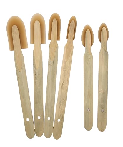 JMIBASIC Caulk Smoothing Tool Set, Assorted 6 Sizes with 2 Corner & Narrow Spatula, Silicone & Sealant Grout Applicator, Rubber Caulking Finisher (Wood) - style: Wood