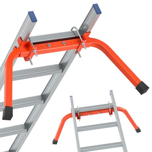 Mr Ironstone Extension Ladder Stabilizer for Roof Gutter&Wall, Sturdy Ladder Standoff Stabilizer with Non-Slip Rubber, Ladder Accessories Ladder Stand Off with U Bolt, Weight Capacity Up to 500LBS