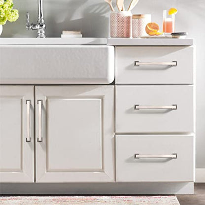 9BUILD 6 Pack 5 Inch Kitchen Cabinet Handles - Brushed Satin Nickel Cabinet Pulls - Cupboard Handles - color: Brushed Satin Nickel, size: 5"/128MM Hole Center, style: 6 Pack