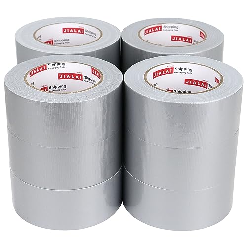 JIALAI HOME Duct Tape Heavy Duty Silver - 12 Roll Multi Pack - 30 Yards x 2 Inch - Strong, Flexible, Waterproof and Tear by Hand - for Home Use, Do-It-Yourself Projects and Repairs - color: Silver