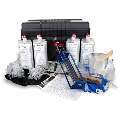 40ft Polyurethane Foundation Wall Crack Repair Kit, Concrete Crack Filler Basement Wall Injection System, Stops Water Leaks, Poxy Paste Surface Sealer, Basement Waterproofing & Foundation Leak Repair