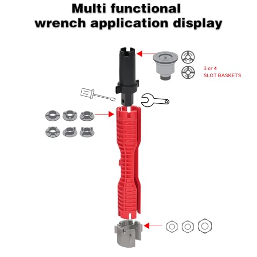 Faucet and Sink Wrench 8 in 1 - Multifunctional Faucet Wrench Tool, Plumbing Basin Removal Installer for Kitchen Drain,Toilets, Bathrooms, Under Sinks