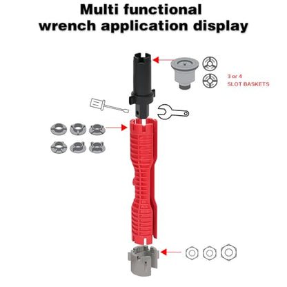 Faucet and Sink Wrench 8 in 1 - Multifunctional Faucet Wrench Tool, Plumbing Basin Removal Installer for Kitchen Drain,Toilets, Bathrooms, Under Sinks