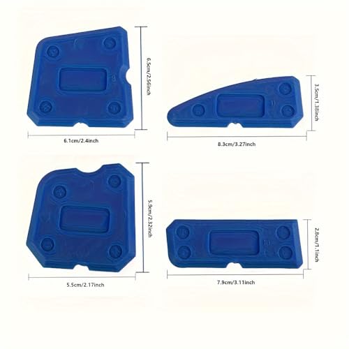 4 pcs Silicone Caulking Tools Compatible with Sealant Grout Finishing Sealing Blue Caulk Tool Kit Caulking Finishing Tools (Blue) - color: Blue