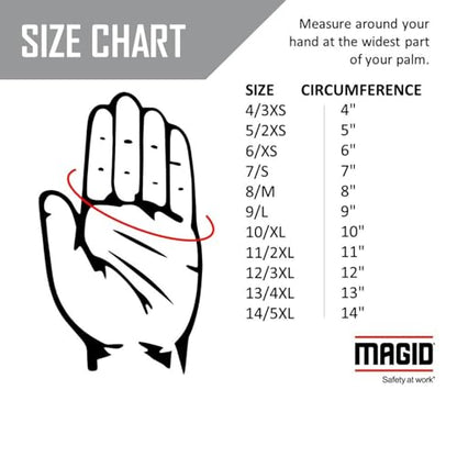 MAGID D-ROC ANSI A5 DX+ Technology VersaTek Grip Work Gloves, 1 Pair, Size 8/Medium, DXPG53 - size: 8/M, style: 1 Pair