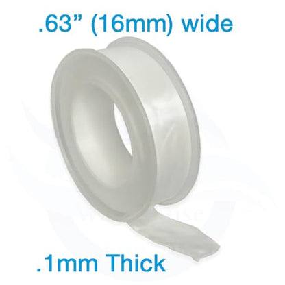 Teflon Tape (PTFE), .63 Inch (W) X 590 Inches (L) Plumbers Tape For A Secure Thread Seal, Four Rolls, Use On Plumbing Fittings, PVC Pipe, Hose Connections, Shower and Bath Fixtures and So Much More!