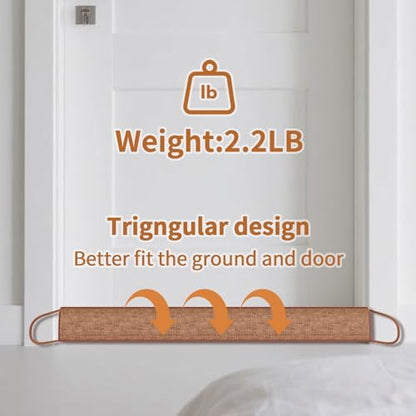 QUOLIX Triangle Under Door Draft Stopper Bottom Door Gap Filler & Seal Windproof Coating Cover Fits 30” to 36” Door Block Noise, Sound, Hot Air, Light, Bugs Easy Install Draft Blocker (38inch-Brown) - size: 38-Brown