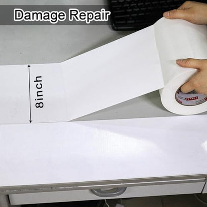 Wide Duct Tape, Industrial Grade 30Yards (90 ft) Wide 8'' Tape Duct, 9 Mil Heavy-Duty, Waterproof, Strong, Flexible, No Residue, for Crafts & Home Improvement (White, 8'' x 90ft) - color: White, size: 8'' x 90ft