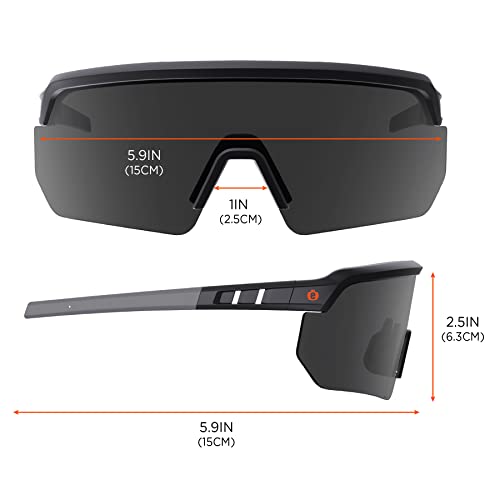 Ergodyne Skullerz AEGIR Anti Scratch Safety Glasses, Anti-Fog, ANSI z87.1 - color: Smoke Lens