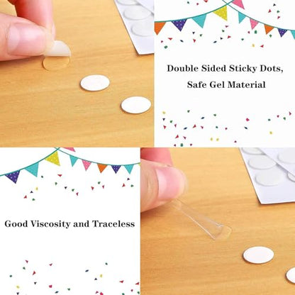 JANYUN 560 Pieces Double Sided Sticky Stickers Dots Removable Round Putty Clear Sticky Tack No Trace Sticky Putty Waterproof Small Stickers for Festival Decoration School (10mm, 560) - size: 10mm Round 560pcs