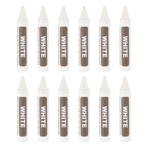uxcell Furniture Repair Wood Markers, 12 Pcs White Touch Up Filler Sticks, Wood Wax Pen Crayons for Scratches, Wood Floors, Tables, Cabinet, Carpenters, Cover Ups - color: White