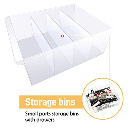 Yookeer 1 Pack 4.25 x 2 in Drawer Dividers for Plastic Storage Bins Storage Hardware Cabinet Dividers for Teacher Toolbox, Small Parts Organizer, Screw Organizer
