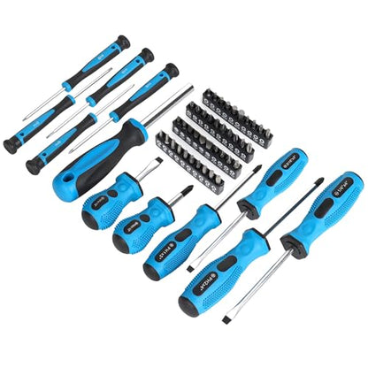 FASTPRO 220-Piece Home Tool Set, Household Repairing Tool Kit with 12-Inch Wide Mouth Open Storage Tool Bag, Blue - color: Blue