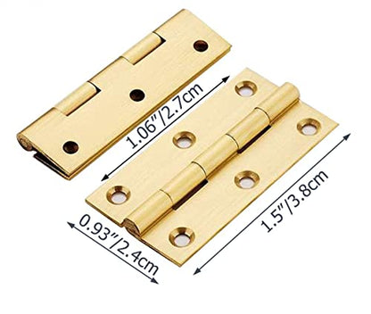 8 Pcs Solid Brass Hinges, Jewelry Box Hinges, Small Hinges with Screws, Suitable for Jewelry Chest, Wood Box, Toolbox and Cabinet, 1.5 inch - size: 1.5 Inch