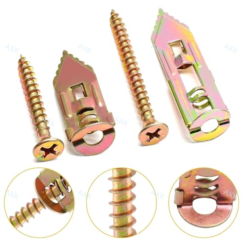 Self Drilling Drywall Anchor Kit 160PCS - Heavy Duty Carbon Steel Zinc Plated Expansion Anchors with Self Tapping Screws, No Pre-Drilling Required, for Drywall/Plasterboard/Sheetrock, AXK - size: 160PCS—2sizes KIT