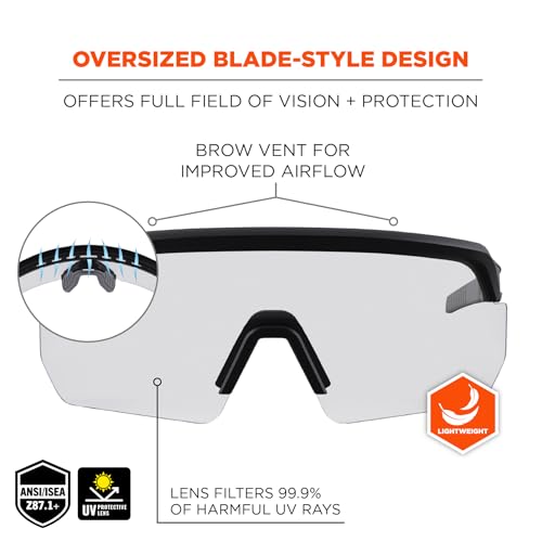 Ergodyne Skullerz Aegir Safety Glasses, ANSI Z87.1+ - color: Clear Lens