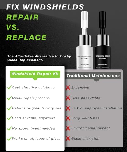 Windshield Chip Repair Kit, Windshield Repair Kit For Chips And Cracks - 2026 Upgrade Windshield Crack Repair Kit, Rock Chip Repair Kit Windshield, Glass Repair Liquid For Cracks And Chips With Curing - color: Black 47