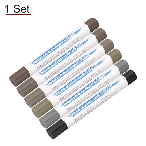 HARFINGTON Wood Filler Sticks 6 Colors Wooden Wax Touch Up Furniture Repair Crayons for French Gray, Black, Gray Cloth, Gray1, Gray2, Gray Oak - color: French Gray Series