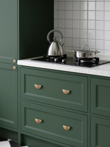 5 Pack Champagne Bronze Cabinet Pulls 2.5" Hole Center Cup Flat Drawer Pulls Kitchen Cupboard Bathroom Dresser Cabinet Hardware Handles Zinc Alloy - color: Champagne Bronze, size: 2.5"(64mm) Hole Center