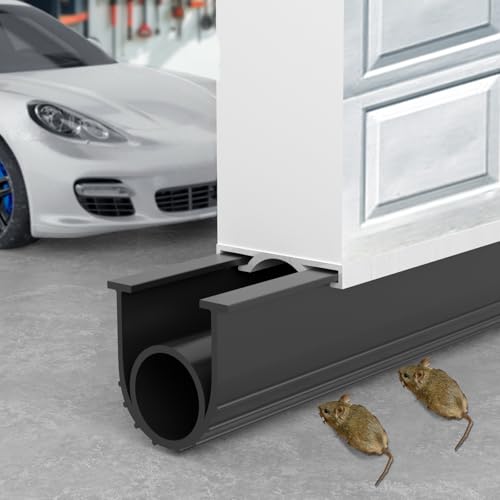 Garage Door Seals Bottom Rubber - 16.5 Feet Weatherproof EPDM Rubber, Easy DIY Trim-to-Fit Installation Kit, Custom-Fit, Durable Seal for Energy Efficiency & Home Protection - color: No Track, size: 16.5 Feet