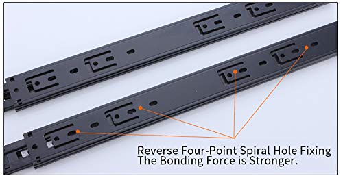 Drawer Slides 16 Inch Ball Bearing Full Extension 3 Section Slide Track Mounting Drawer Runners Slider for Cabinet Home Furniture, 2 Pack (Black 16 Inch) - size: 16 Inch