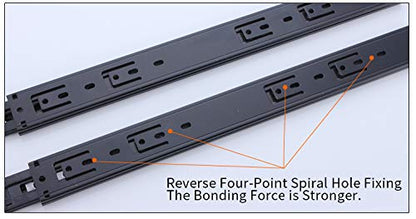Drawer Slides 16 Inch Ball Bearing Full Extension 3 Section Slide Track Mounting Drawer Runners Slider for Cabinet Home Furniture, 2 Pack (Black 16 Inch) - size: 16 Inch