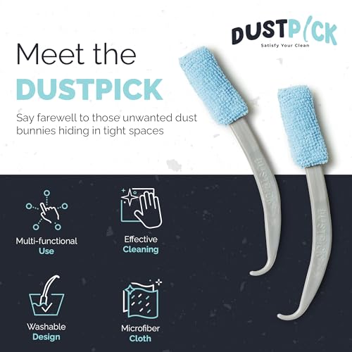 Reusable Microfiber Duster & Crevice Cleaning Brush | Versatile Cleaning Tools for Blinds, Window Tracks, Shutters, Baseboards, Kitchen Gaps | Microfiber Window & Space Cleaner (Pack of 2)