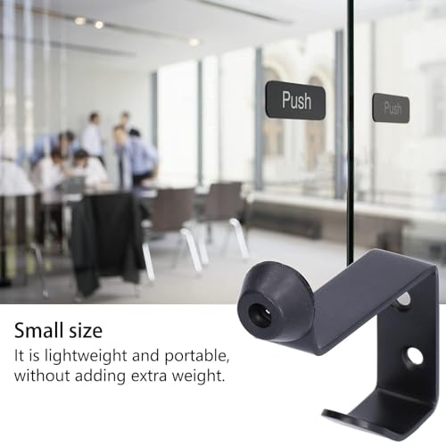 Door Stopper, Door Holder Door Stop Bumper with Hook Stainless Steel Toilet Partition Door Stop and Hook Door Stopper Stable Wall Mounted Door Coat for Home Office Black