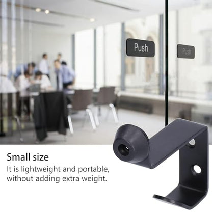 Door Stopper, Door Holder Door Stop Bumper with Hook Stainless Steel Toilet Partition Door Stop and Hook Door Stopper Stable Wall Mounted Door Coat for Home Office Black