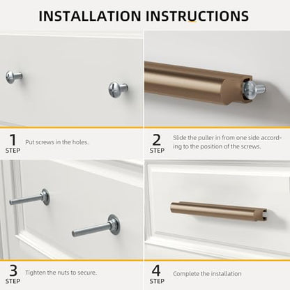 Goldenwarm 6 Pack 1" to 4"(25-102 mm) Hole Distance Champagne Bronze Adjustable Drawer Pulls Champagne Bronze Cabinet Handles for Kitchen Hardware - color: Champagne Bronze, size: 1 in to 4 in (25-102 mm)