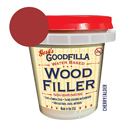 Goodfilla Cherry, 8 oz, Wood and Grain Filler, Stainable, Tintable, Sandable, Zero Waste, Non-Toxic, USA Made - color: Cherry, size: 8 oz