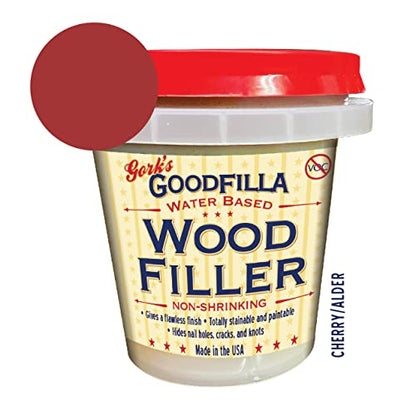 Goodfilla Cherry, 8 oz, Wood and Grain Filler, Stainable, Tintable, Sandable, Zero Waste, Non-Toxic, USA Made - color: Cherry, size: 8 oz