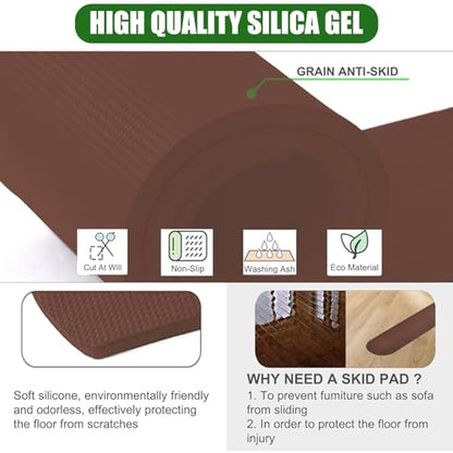 4 Pack Anti-Slip Furniture Rail Pads,Non Skid Furniture Pads for Recliners, Furniture Gripper Pad, Furniture Pads for Protecting Hardwood Floor Tile Floor,for Recliners,Sofa,couches (30.7inch-Coffee) - size: 4Pcs-Coffee