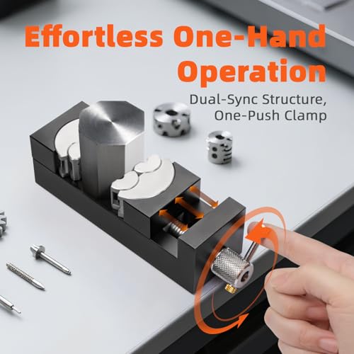 Luvan Mini Drill Press Vise, Small Bench Vise Clamp for Any Shape 2.44" Jaw Opening Self-Adjusting Smart Fractal Vise, Precision Aluminum Hobby Mini Table Clamp for DIY,Crafts,Jewelry Making,Repair - color: Mini Vise Clamp