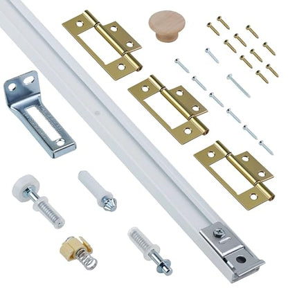 Bifold Door Hardware Kit, 30-Inch Bi-fold Closet Door Track Kit Bifold Closet Door Hardware Kit Folding Door Hardware Repair Replacement Tool Kit - size: 30 Inch Track