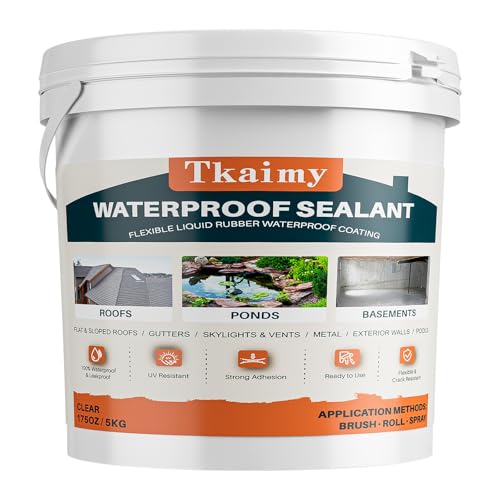 Tkaimy Transparent Waterproof Coating 175oz, Water-Based Invisible Waterproof Agent Leak Repair Sealant, Indoor & Outdoor Roofs, Shower Walls, Bathroom, Kitchen, Liquid Water Proof Clear Sealant - style: 175 OZ