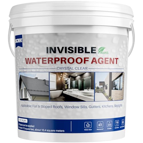 Transparent Waterproof Adhesive 8000g, Invisible Waterproof Agent Repair Leaks for Roofs, Gutters, Walls, Foundations; Indoor and Outdoor Water Proof Sealant Coating - size: 8000g