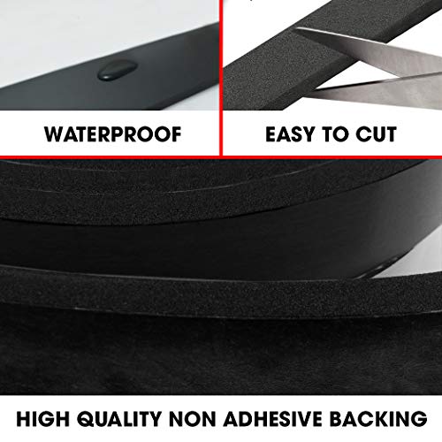 Neoprene Foam Strip Roll by Dualplex, 2" Wide x 10' Long x 1/4" Thick, Weather Seal High Density Stripping Non Adhesive – Weather Strip Roll Insulation Foam Strips - 10 Feet Long - size: 2" Wide x 10' Long x 1/4" Thick