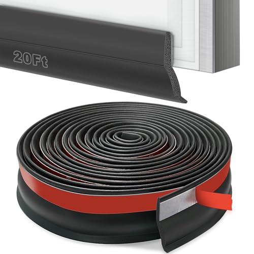 Universal Garage Door Threshold Seals Bottom Rubber Replacement, weatherproofing Garage Door Weather Stripping with Nails (20ft) - size: 20ft
