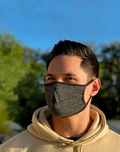 Cotton Face Masks - Made of Premium Organic Cotton, Reusable Washable Soft Cloth Face Masks 3/6 Pk - color: 3 Pack Black,grey,charcoal