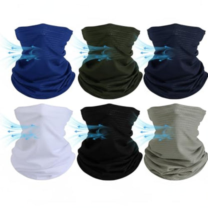 Geyoga Neck Gaiter Bandana Face Mask Summer UV Protection Cooling Breathable Face Mask Neck Scarf Balaclava for Men Women - color: Classic Colors