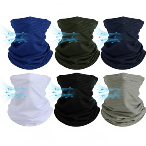 Geyoga Neck Gaiter Bandana Face Mask Summer UV Protection Cooling Breathable Face Mask Neck Scarf Balaclava for Men Women - color: Classic Colors