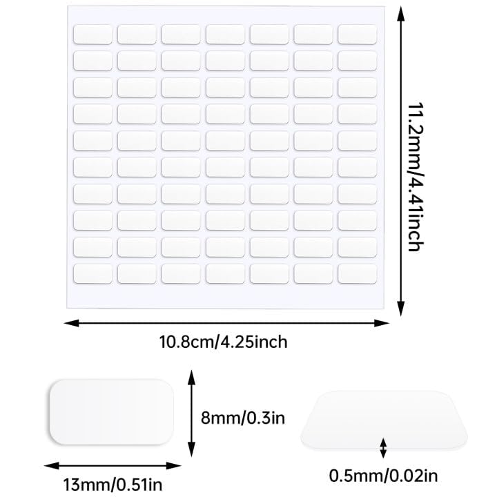 JANYUN 280 Pcs Mounting Putty, Double Sided Sticky Dots Removable Poster Putty Clear Sticky Tack for Wall Hanging Pictures Baloon Crafts No Trace Adhesive Sticky Putty for Home Office Decor (13 x8 mm) - size: 13x8mm Square 280pcs