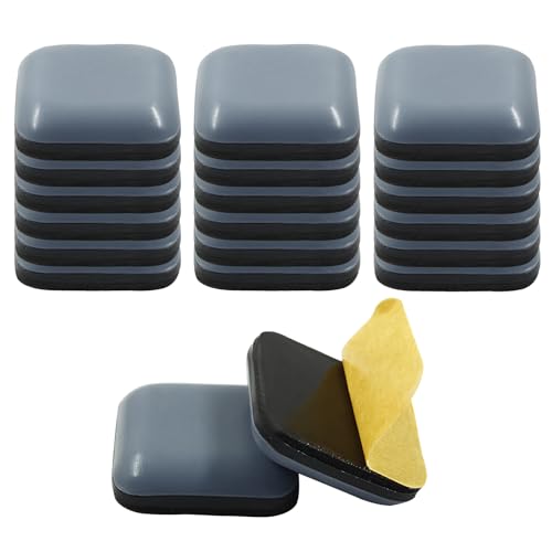 Bivethoi 20 Pcs Furniture Glide Square,Self-Adhesive Sliders Pads Magic Sliders Floor Protectors Sofa Glides for Wood, Ceramic Tile Floor(20 * 20mm) - size: 3/4", Square