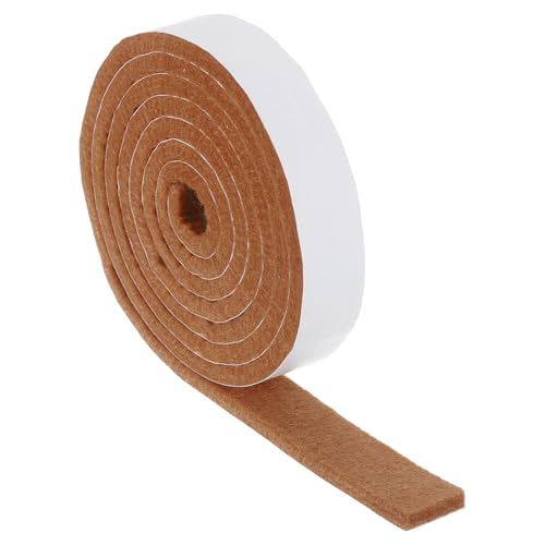 uxcell Felt Strips with Adhesive Backing, 3/4" x 61" x 0.2" Anti Scratch Furniture Felt Tapes Self-Stick Pads for Protecting Hardwood Floor, Light Brown - color: Light Brown, size: 3/4"x61"x0.2"