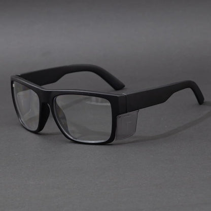 TransitionSafetyGlaseswith ANSI Z87+ImpactApproved Wraparound&Anti Bluelight UV400 - color: Matte Black（grey Shield)