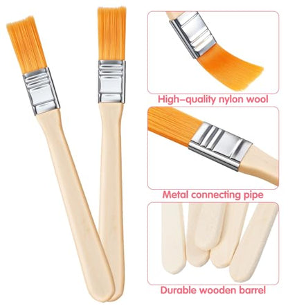 Small Paint Brushes for Crafts, 18 Pcs Small Paint Brush Set Wood Handle Paints Brushes for Walls, Touch Up, Cabinets, Fences, Edge Painting Tool