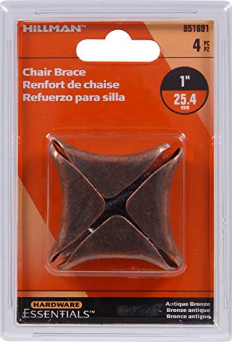 The Hillman Group 851691 1 x 3/4-Inch Chair Brace, Antique Bronze - size: 1 Count (Pack of 1)