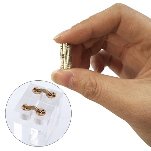 10Pcs Brass Barrel Hinges, Invisible Cabinet Furniture Hinges with 180 Degree Opening Angle, Hidden Box Hinges for DIY Jewelry Box Hand Craft (M8x18mm) - color: M8x18mm